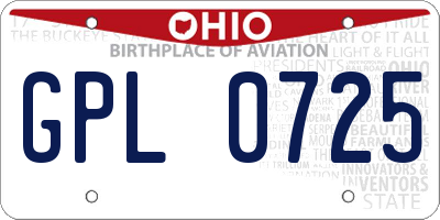 OH license plate GPL0725