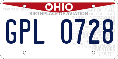 OH license plate GPL0728