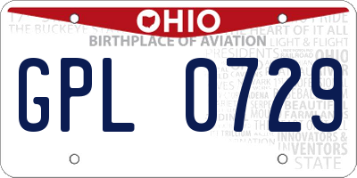 OH license plate GPL0729
