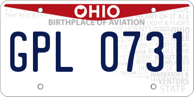 OH license plate GPL0731