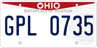 OH license plate GPL0735