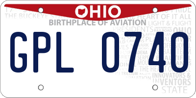OH license plate GPL0740