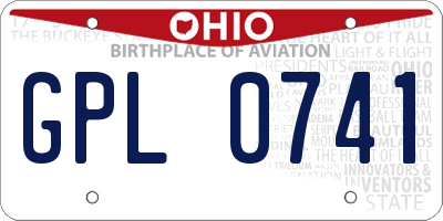 OH license plate GPL0741