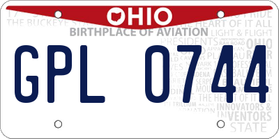 OH license plate GPL0744