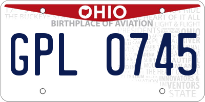 OH license plate GPL0745