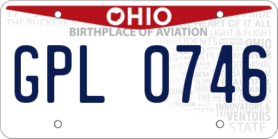 OH license plate GPL0746