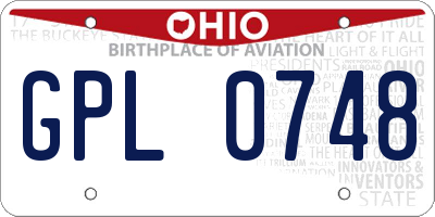 OH license plate GPL0748