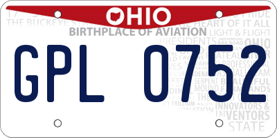 OH license plate GPL0752