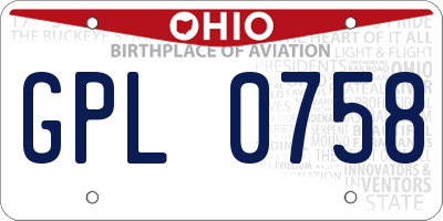 OH license plate GPL0758