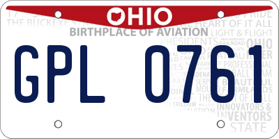 OH license plate GPL0761