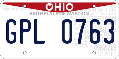 OH license plate GPL0763