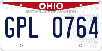 OH license plate GPL0764