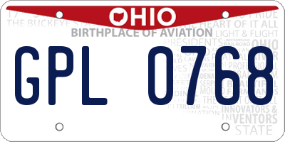 OH license plate GPL0768