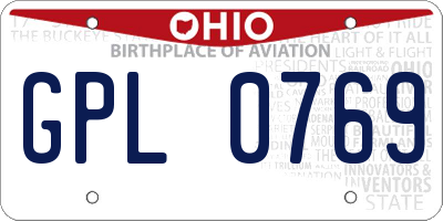 OH license plate GPL0769