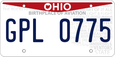 OH license plate GPL0775