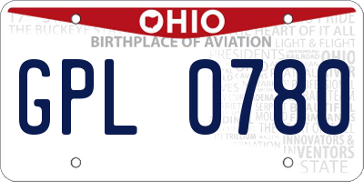OH license plate GPL0780