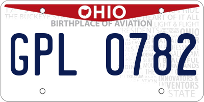 OH license plate GPL0782