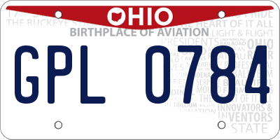 OH license plate GPL0784