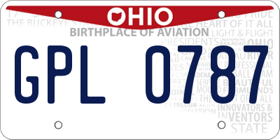 OH license plate GPL0787