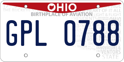 OH license plate GPL0788