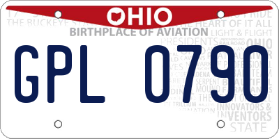 OH license plate GPL0790