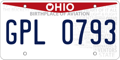 OH license plate GPL0793
