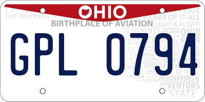 OH license plate GPL0794