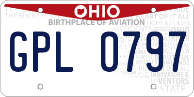OH license plate GPL0797