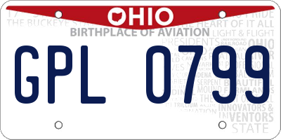 OH license plate GPL0799