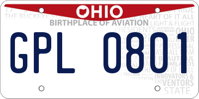 OH license plate GPL0801