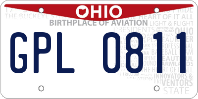OH license plate GPL0811