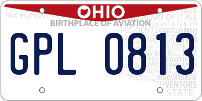 OH license plate GPL0813