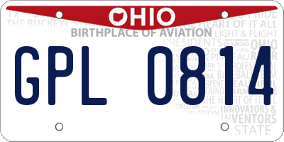 OH license plate GPL0814