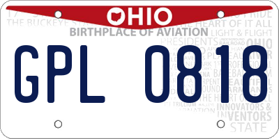 OH license plate GPL0818