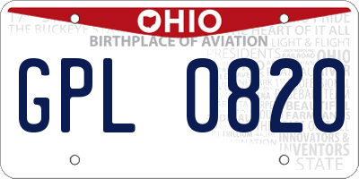 OH license plate GPL0820