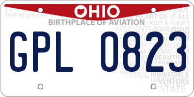 OH license plate GPL0823