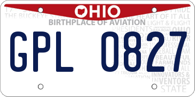 OH license plate GPL0827