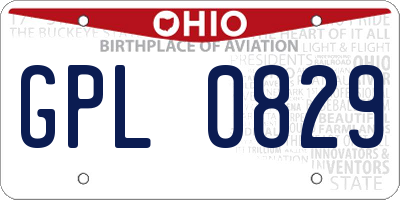 OH license plate GPL0829