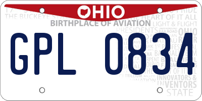 OH license plate GPL0834