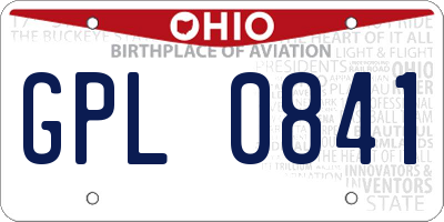 OH license plate GPL0841