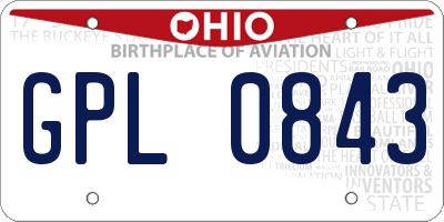 OH license plate GPL0843