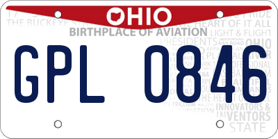 OH license plate GPL0846