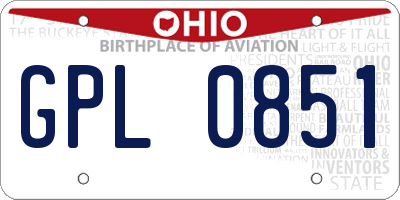 OH license plate GPL0851