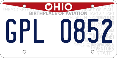 OH license plate GPL0852
