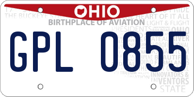 OH license plate GPL0855