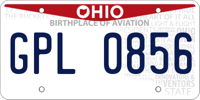 OH license plate GPL0856