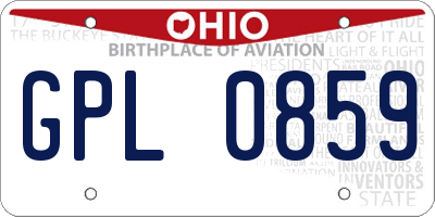 OH license plate GPL0859