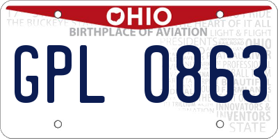 OH license plate GPL0863