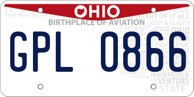 OH license plate GPL0866