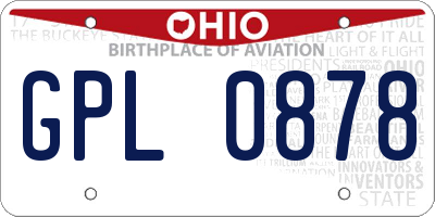 OH license plate GPL0878